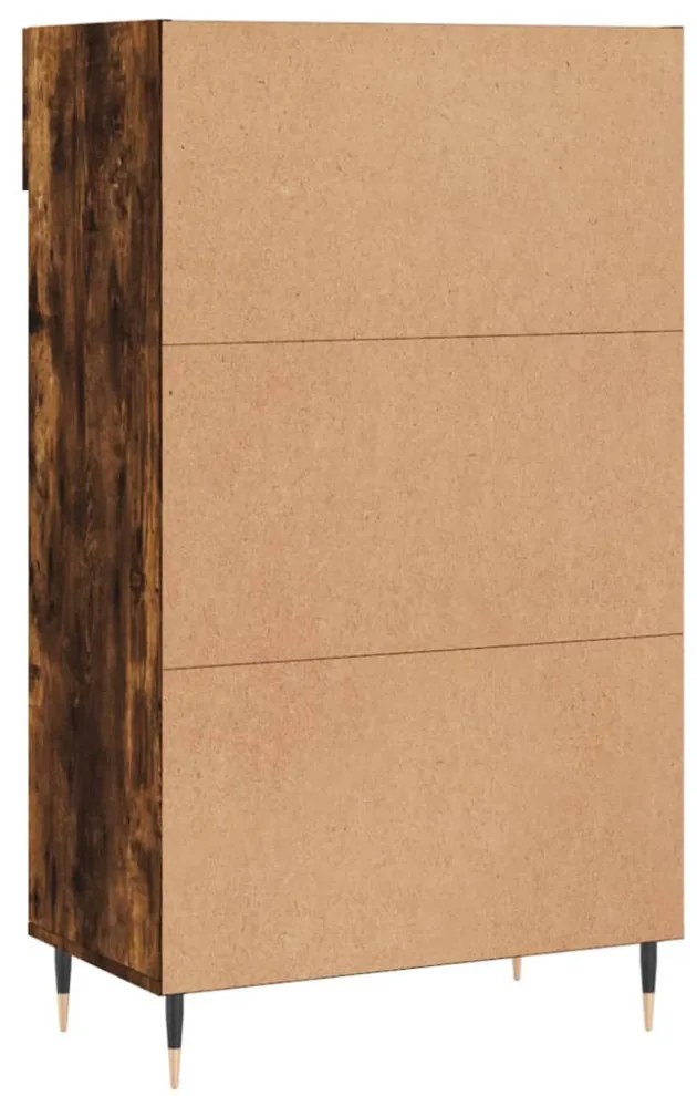 füstös tölgy színű szerelt fa cipőszekrény 60 x 35 x 105 cm