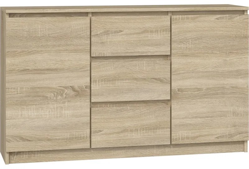 Odell 2D3S komód, 120x75x40 cm, sonoma