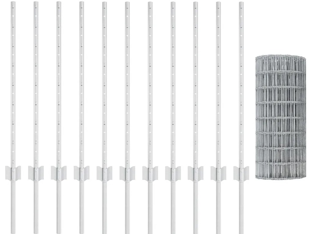 Euro Kerítés Készlet 2 db Galvanizált acél 25 x 0.8 m Tartós