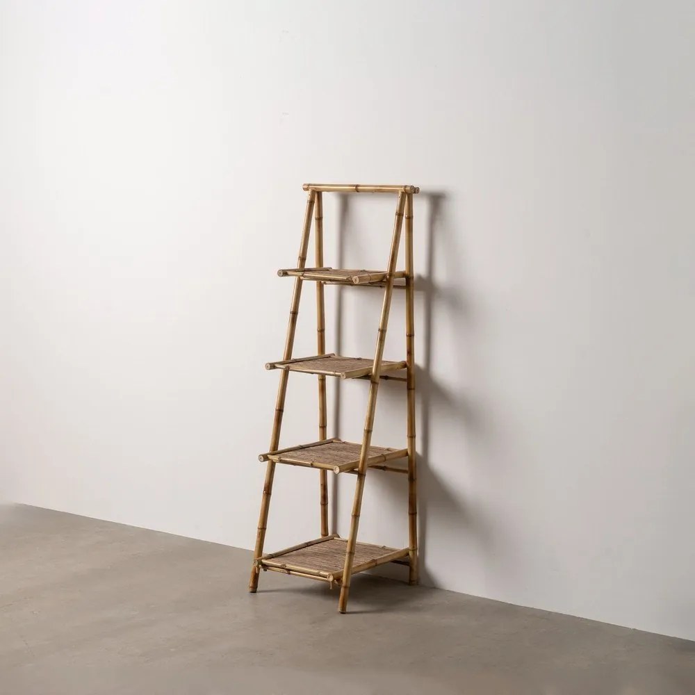 Natúr színű bambusz polcos állvány 48x152x50 cm Manali – Ixia