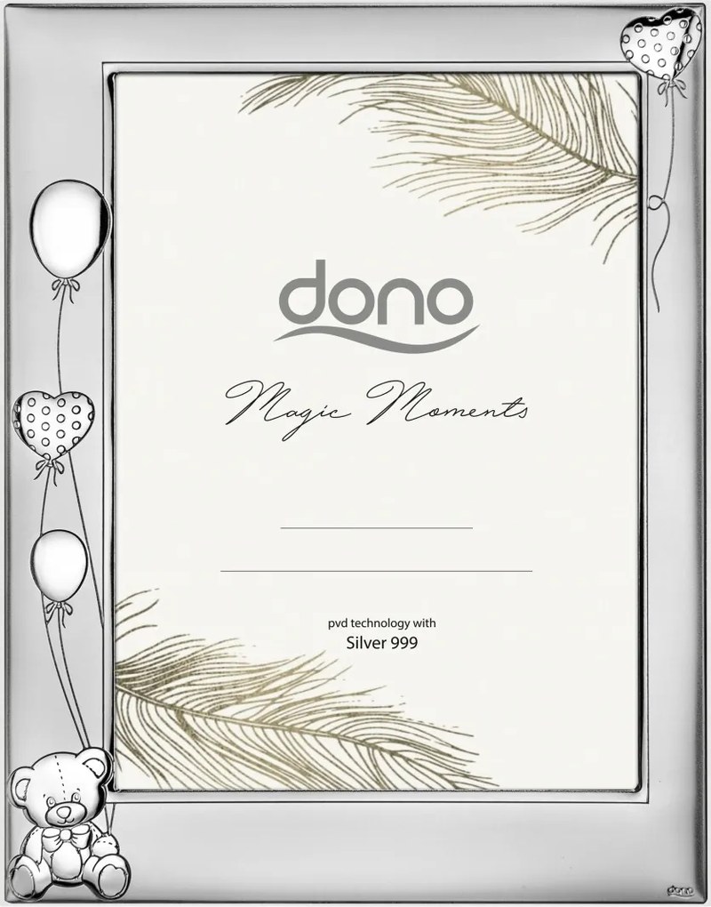 Képkeret maci lufikkal DS106/10 Gravírozás Ingyenes