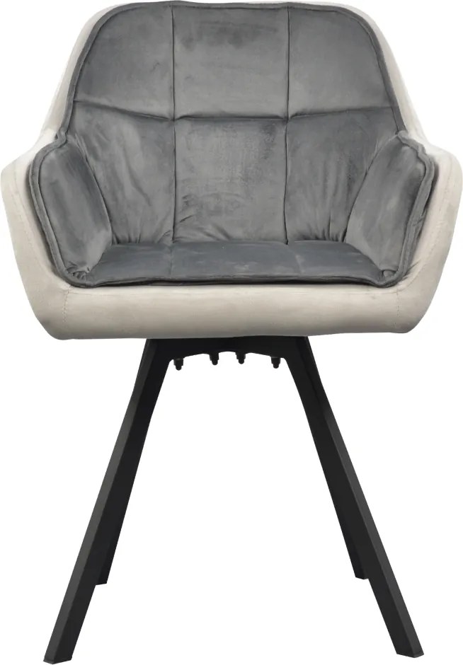 Forgó étkezőszék, szürke Velvet szövet, FLER