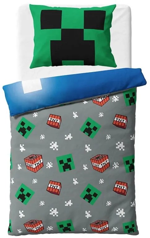 Minecraft Creeper Explode ágyneműhuzat 140×200cm, 80×80 cm