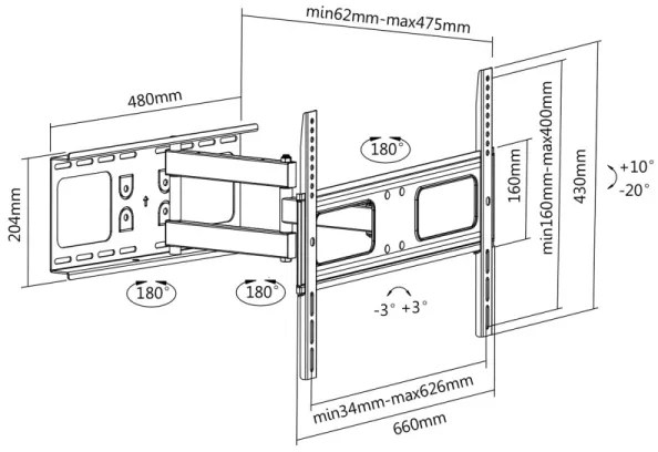 CONNECT IT CI-787 - Fali tartó TV-hez 37-70” fehér