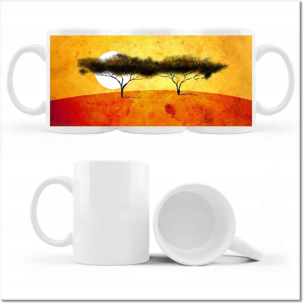 Nyomott mintás bögre Esti tájkép