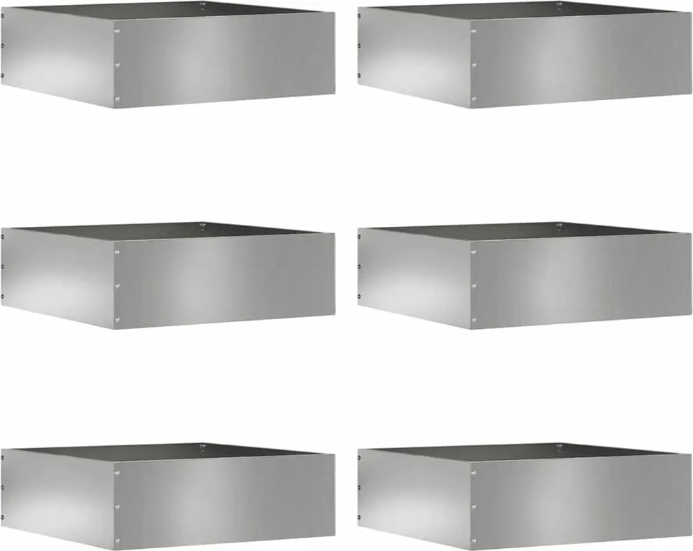 vidaXL Fűszegélyezés 6 pcs Ezüst 40 x 40 x 13 cm Horganyzott acél