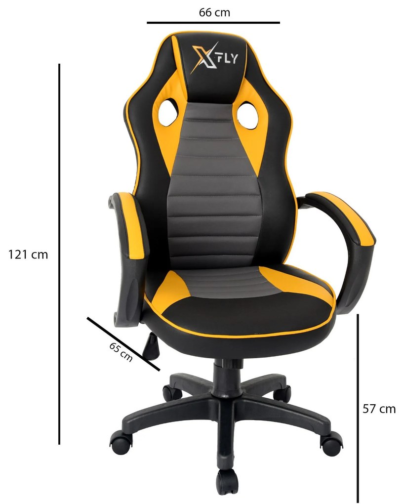 Irodai gamer szék Vamivo 5 (sárga + fekete) . 1093830