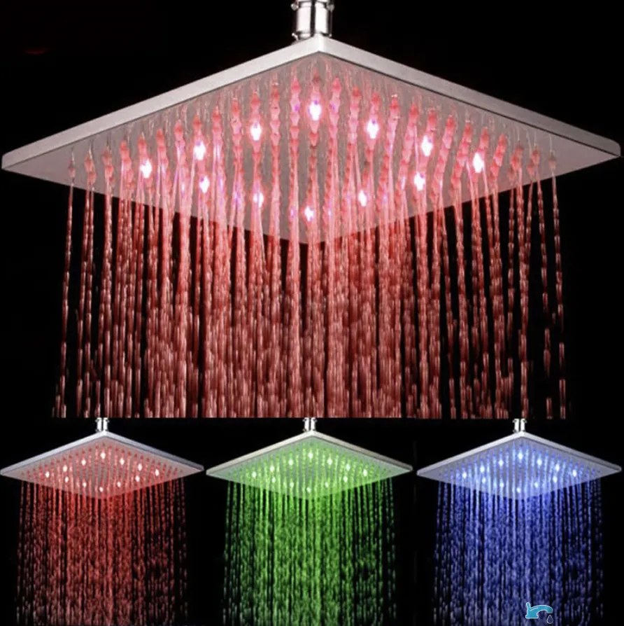 Zuhanyrendszer EYN PT50089 falba süllyesztett kivitelben, LED-világítással, több színváltozatban — Króm — 30 cm