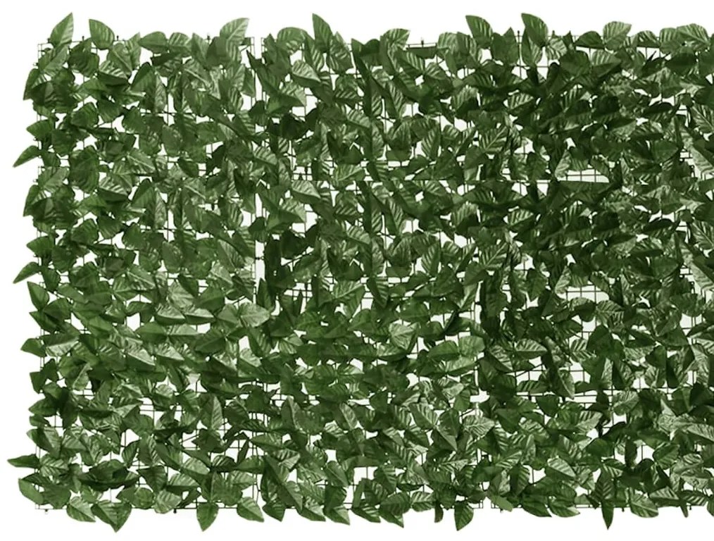 sötétzöld leveles erkélyparaván 200 x 100 cm