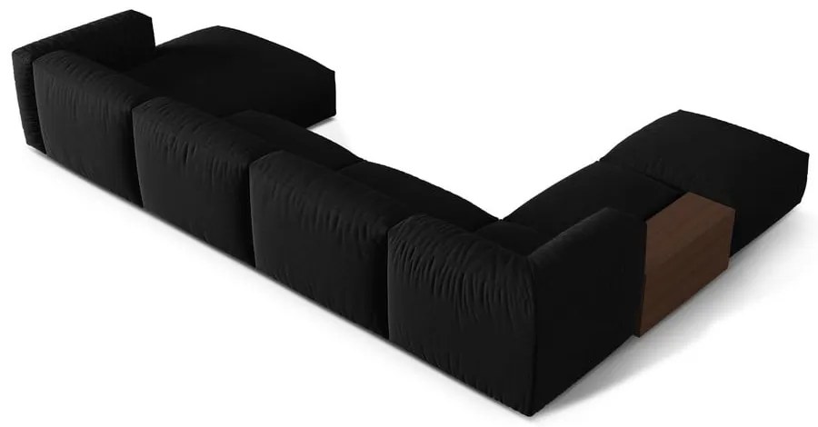 Fekete moduláris sarokkanapé (bal oldali-U alakú) Martina – Micadoni Home