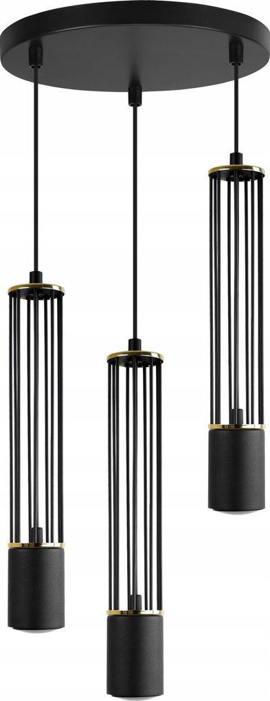 Led Mennyezeti Lámpa Lógó Csillár Hármas Cső Plafon Asztal Felett Fekete