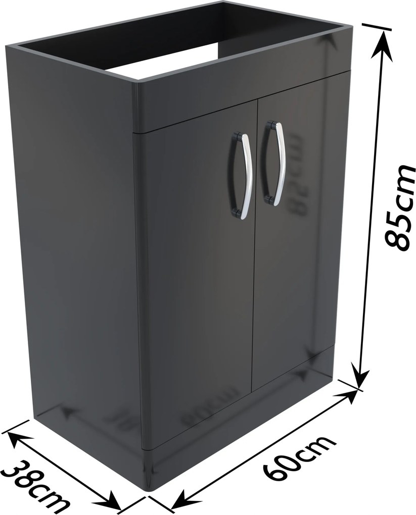 Mosdó alatti állószekrény 60 fekete festett magasfényű Omeble