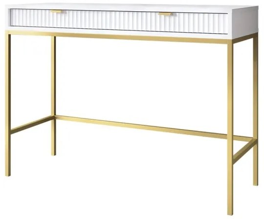 Konzolasztal NOVA 77x104 cm fehér/arany