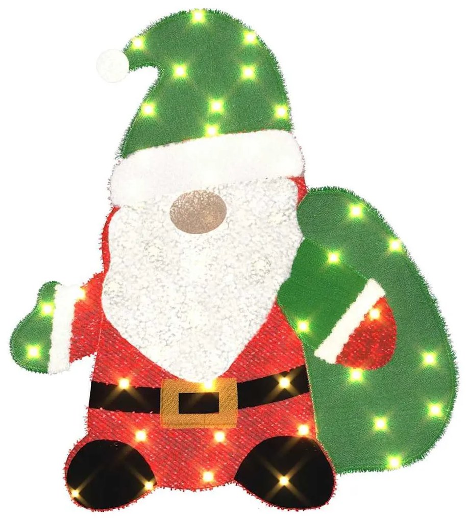 Világító Mikulás 60 LED-del Meleg fehér 62 x 70 cm Lurex Szövet