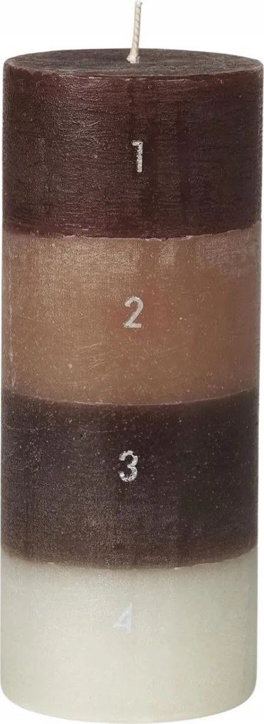 Adventi gyertya Broste Copenhagen Helfarvet paraffin barna Bézs fehér