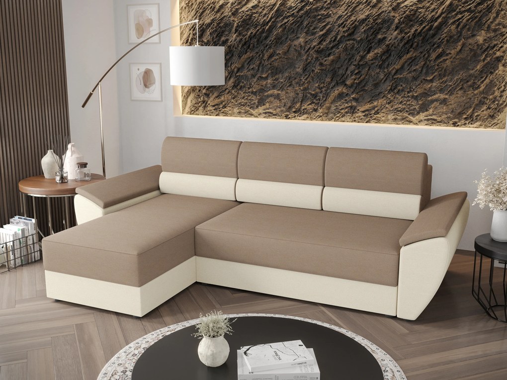 Sarok ülőgarnitúra Radiant L2 (bézs + krém) (B). 1062222