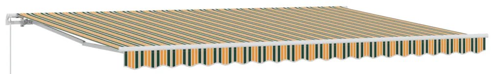 Kézi Behúzható Napellenző Zöld és Sárga 500x300 cm