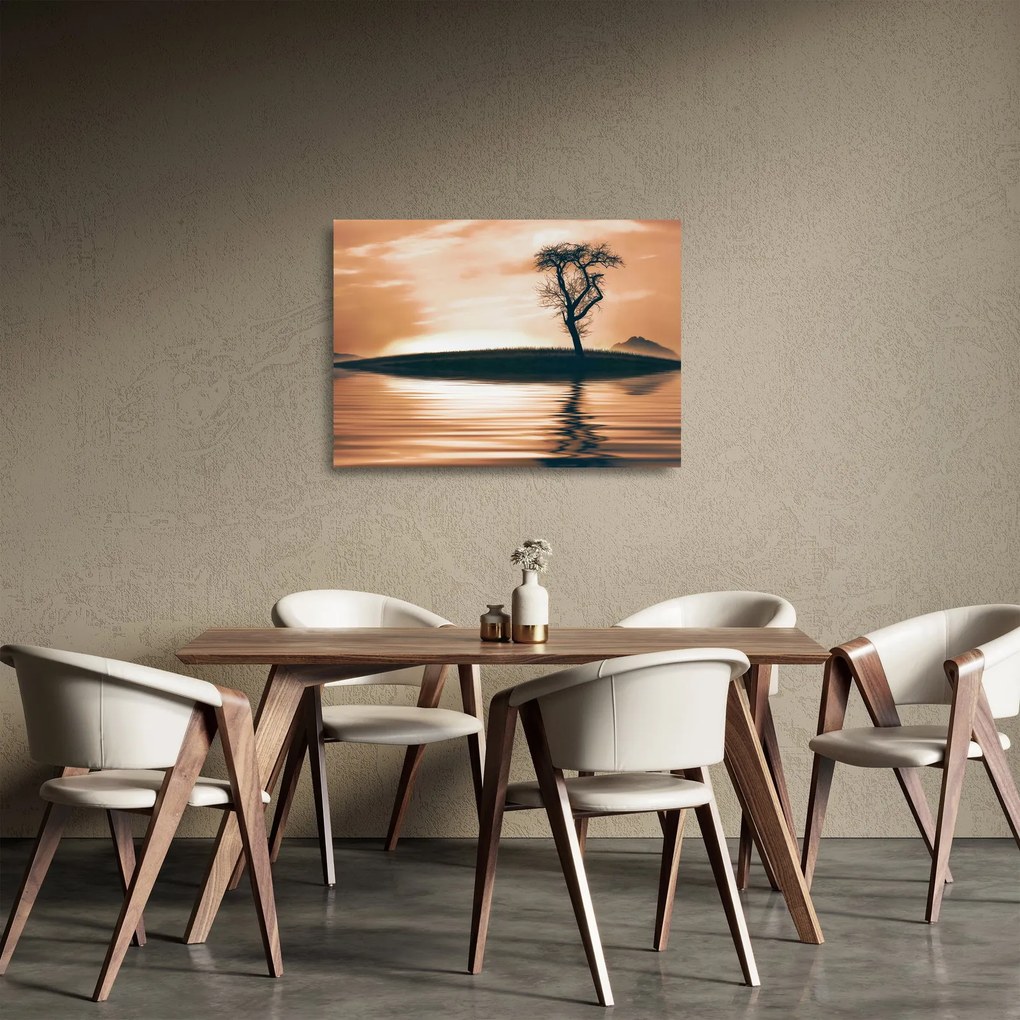 Egy fa képe egy szigeten (üvegen) (70x50 cm)