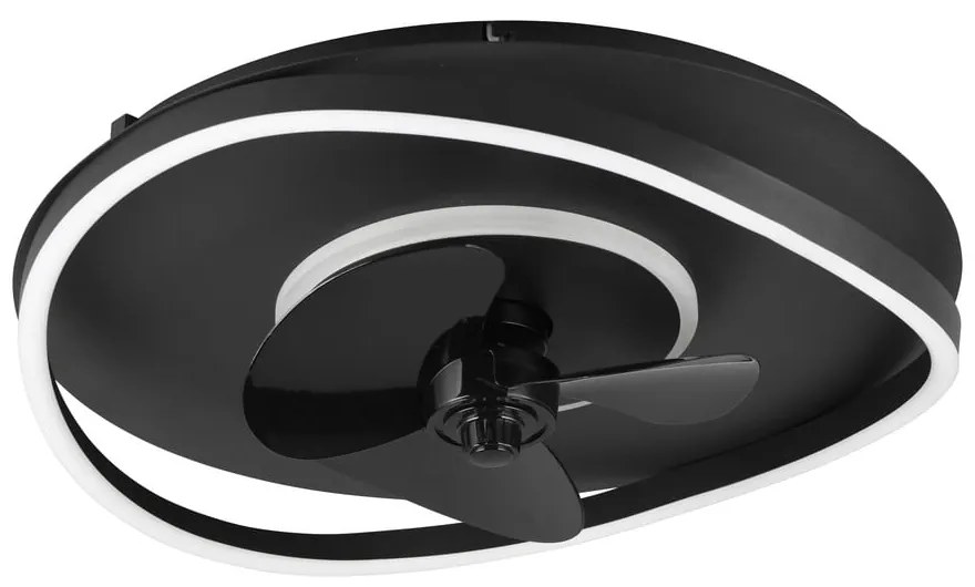 Matt fekete LED mennyezeti lámpa Sortland – Trio