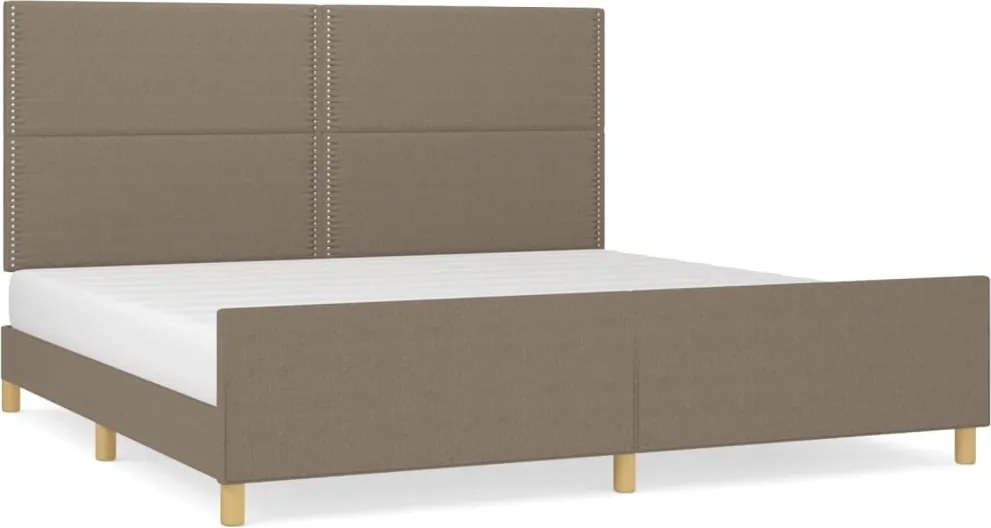vidaXL tópszínű szövet ágykeret matrac nélkül 200 x 200 cm