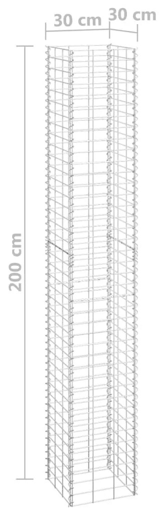 3 db vas gabion magaságyás 30 x 30 x 200 cm