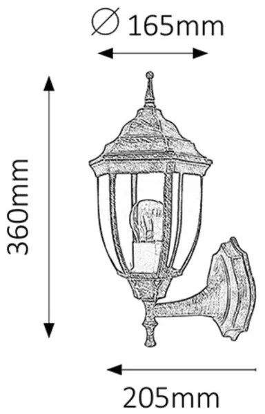 Rabalux 8452 - Kültéri fali lámpa NIZZA 1xE27/60W/230V