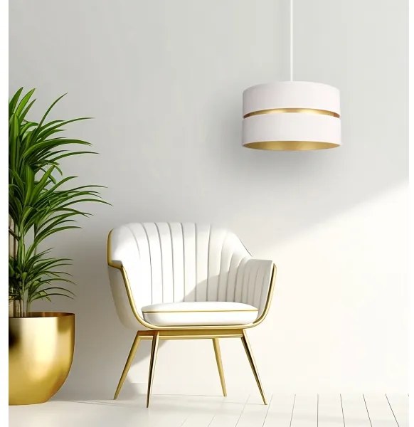 Duolla - Csillár zsinóron DUO 1xE27/15W/230V átm. 40 cm krémes/arany