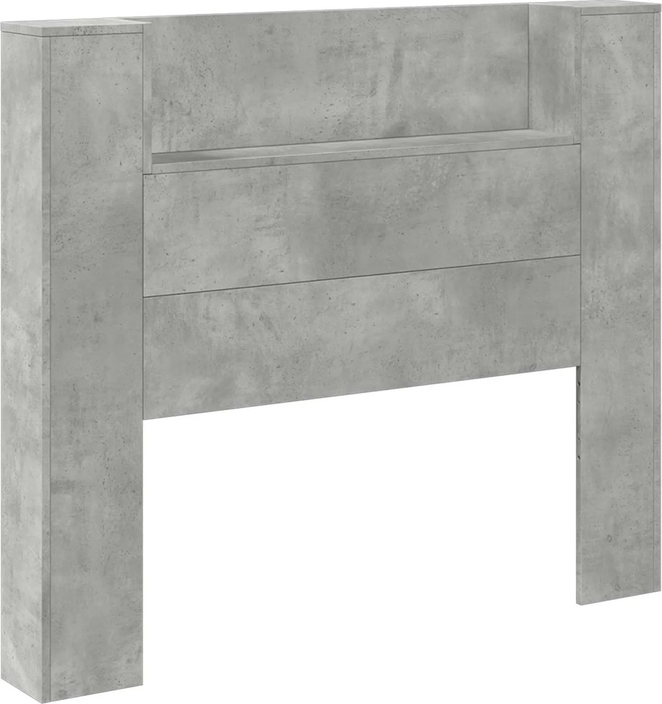 vidaXL Fejtámla polcokkal Beton Szürke 120 x 16,5 x 103,5 cm Faanyag
