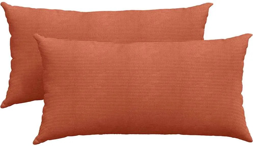 vidaXL Kanapé párnák 2 pcs Piros Narancs 80 x 40 cm Bársonyos szövet