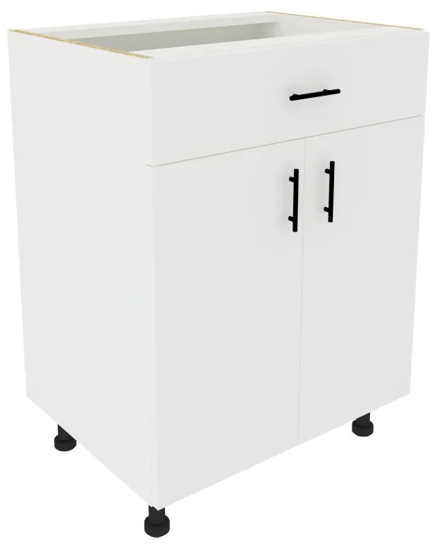 Benita 1 fiókos 2 ajtós Alsó konyhaszekrény Fehér 60x50x80 cm