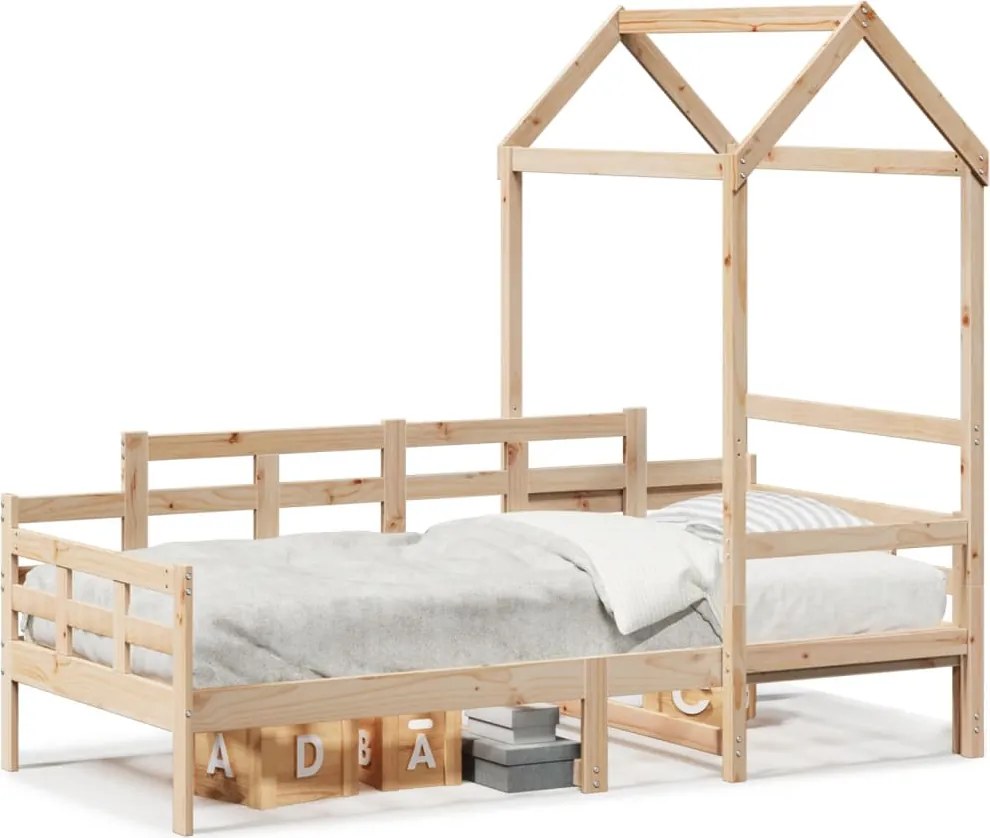 vidaXL tömör fenyőfa kanapéágy tetővel 80 x 200 cm