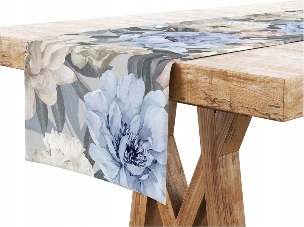 Asztalterítő 40x160 Virágok Kék 9249