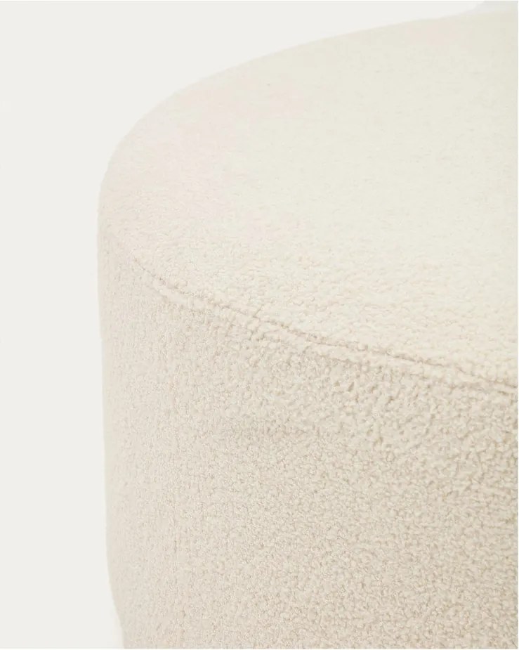 Krémszínű buklé puff Kaeli – Kave Home
