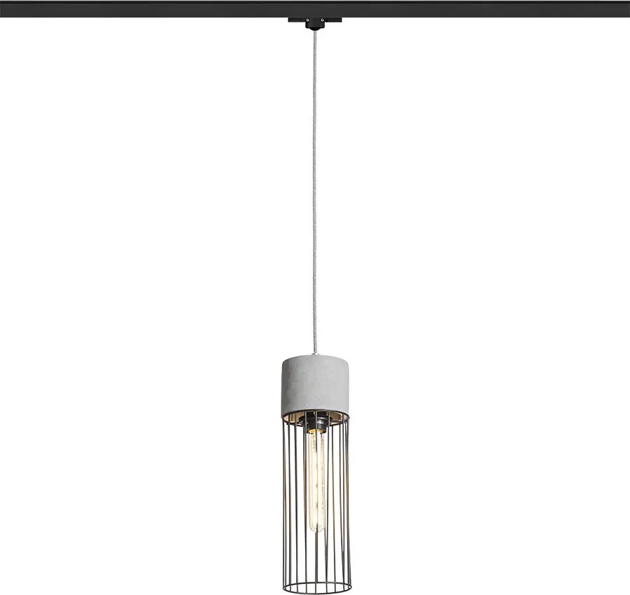 RENDL BURTON háromáramkörös sínre beton/fekete 230V LED E27 11W
