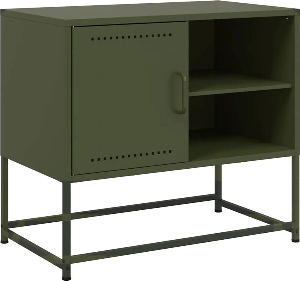 vidaXL olívazöld acél TV-szekrény 68 x 39 x 60,5 cm