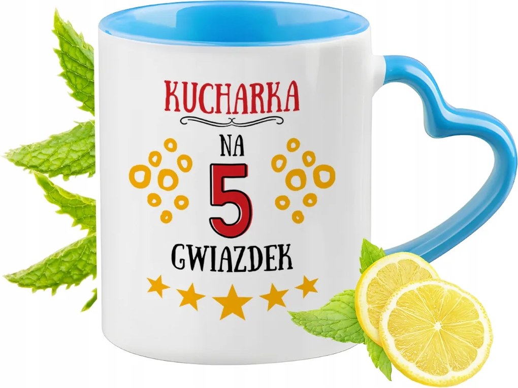 Szakácsnőnek Kék Bögre Szív Alakú Füllel Ajándék