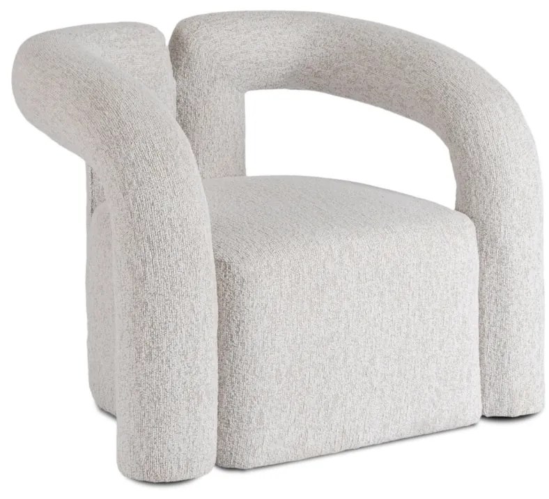 Designer Fotel Szürke Bouclé Kárpittal. BRAZIL