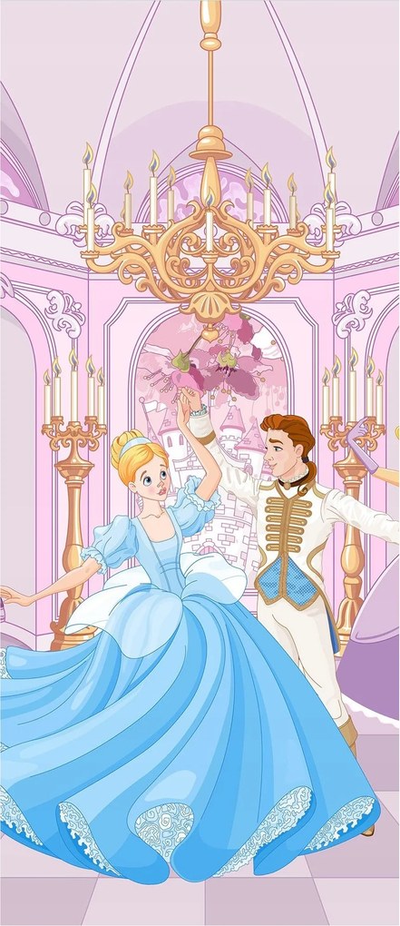 Matrica Tapéta Hamupipőke Bál Herceg Mese a gyerekszobába 91x211