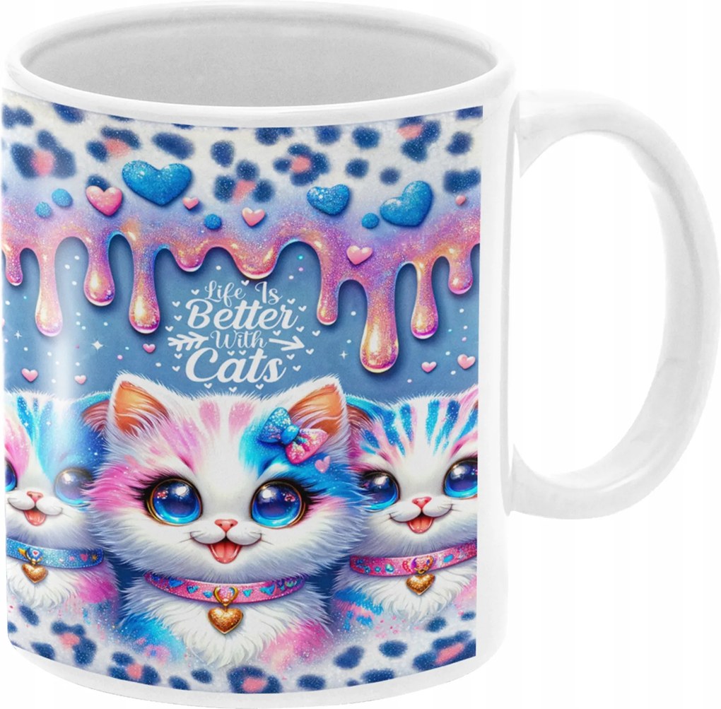 Macska Bögre Macskákkal Vicces Születésnapi Ajándék 330ml Csomagolás