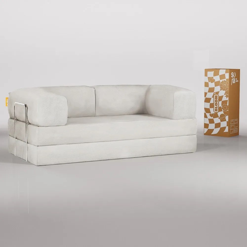 Bézs buklé kinyitható kanapé 180 cm Bloom – TemaHome