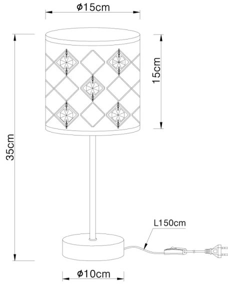 Globo 15448T - Asztali lámpa ABBEY 1xE14/40W/230V