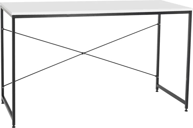 Íróasztal, fehér/fekete, 120x60 cm, MELLORA