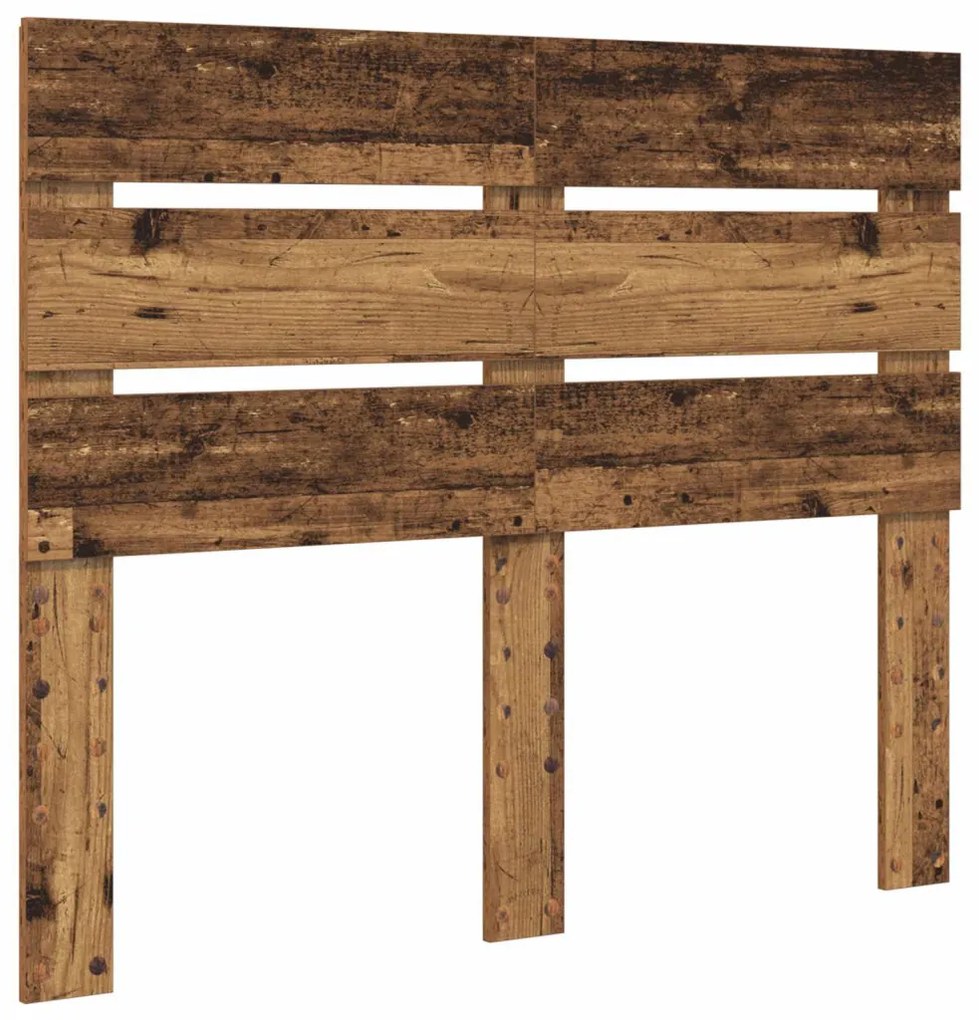 vidaXL Ágykeret fiókkal fejtámlával Öreg fa 120 x 190 cm Faanyag