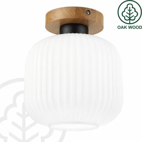 Mennyezeti lámpa HARMA WOOD 1xE27/15W/230V tölgy/fehér átm. 20 cm