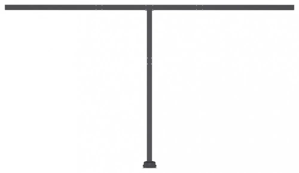 sárga és fehér kézzel kihúzható LED-es napellenző 450 x 300 cm