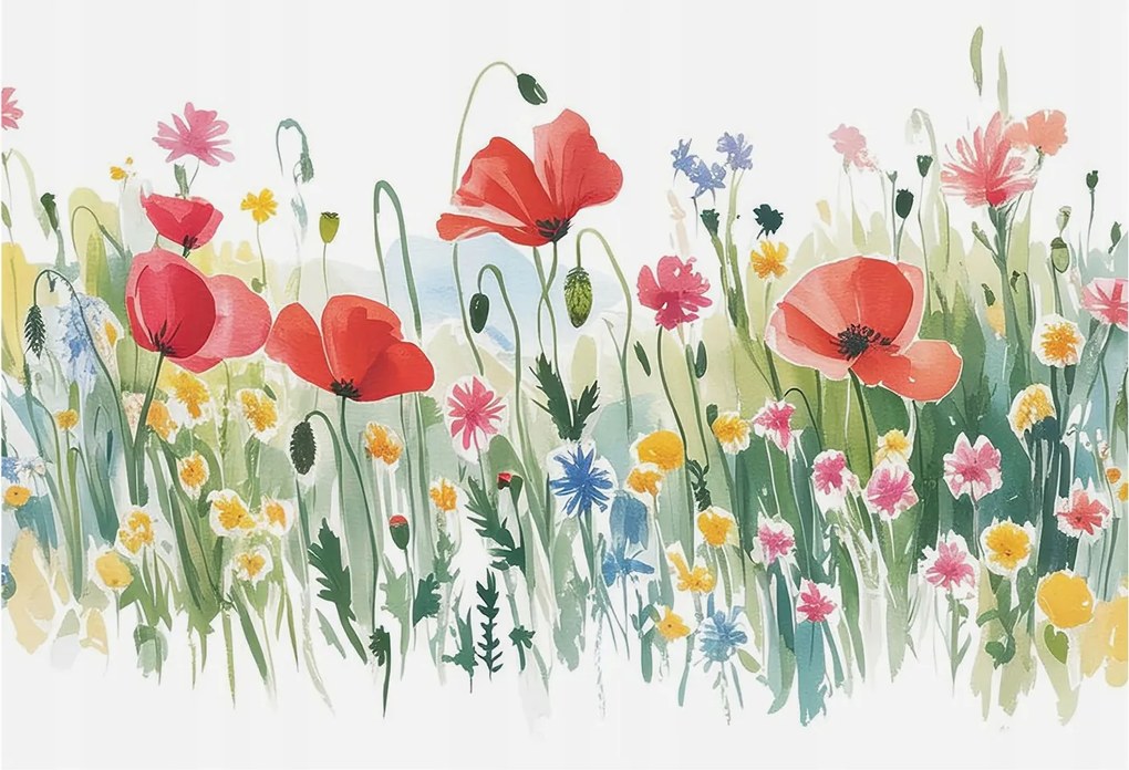 Flizelin fotótapéta Flizelin Designer Nyári rét 152x104 Ragasztó