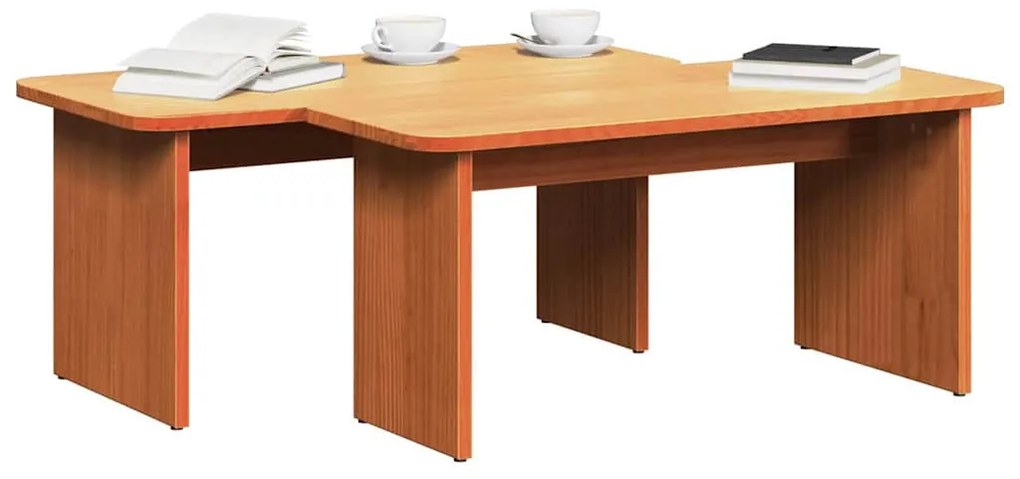 Dohányzóasztal 2 pcs Viaszbarna 100 x 69 x 35.5 cm