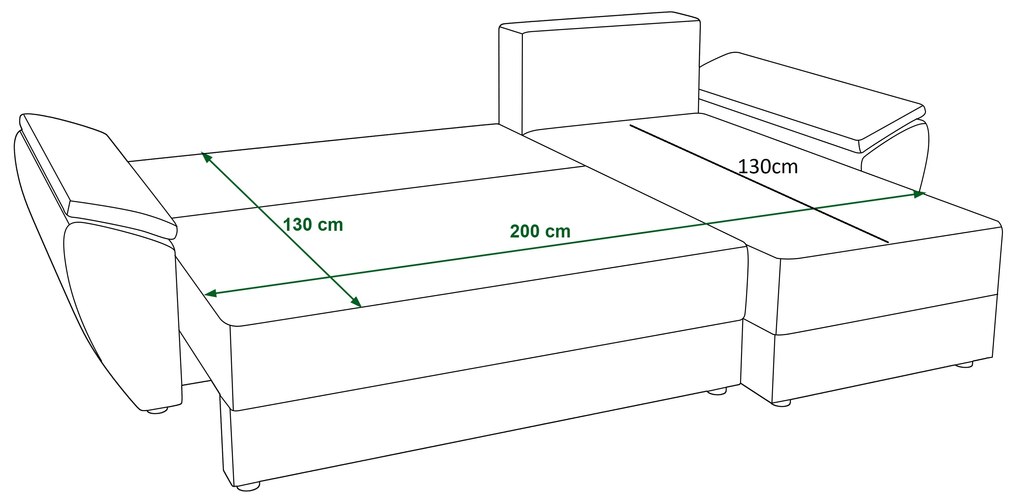 Sarok ülőgarnitúra Radiant L2 (fekete + szürke) (B). 1062220