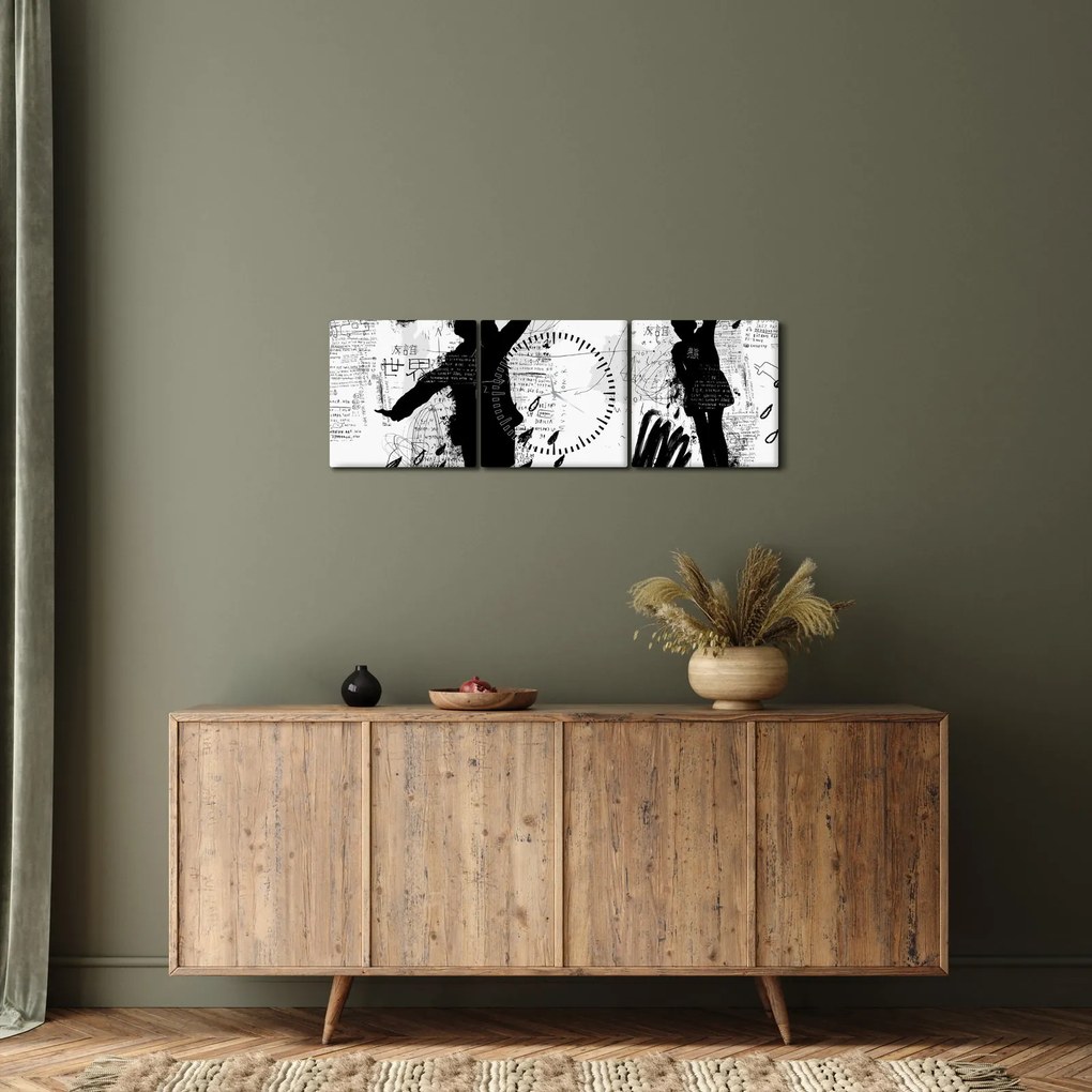 Kép - Street art - zűrzavar (órával) (90x30 cm)