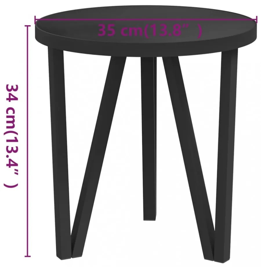 fekete MDF dohányzóasztal Ø35 cm